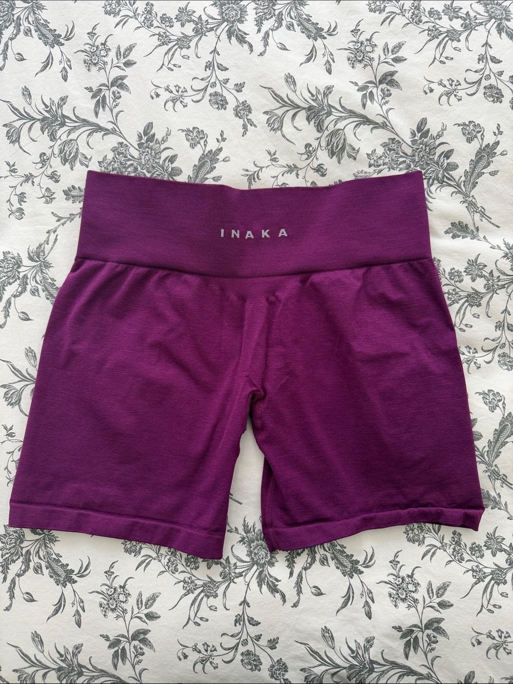 Ina Deep Plum High-Waist Biker Shorts